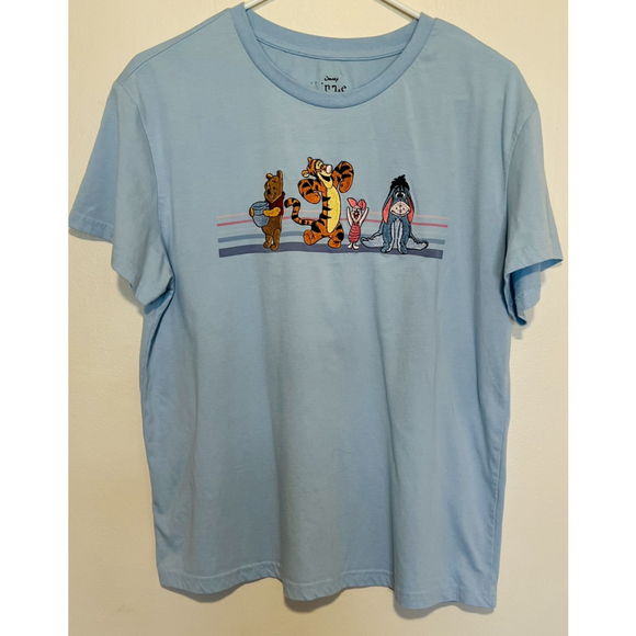 Disney Winnie the Pooh Tops - Vintage Disney Winnie the Poo Tee Women’s Large Blue Embroidered Tigger Eeyore